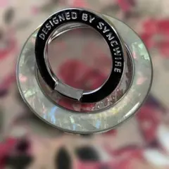 マグネット式　電話グリップ　シングルリングスタンド　ホワイト