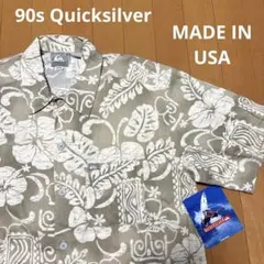 90s USA製 Quicksilver クイックシルバー ハワイアンシャツのサムネイル