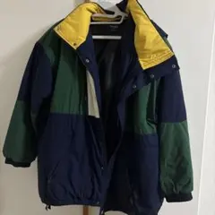 BEAMS HEART ナイロンジャケット S ネイビー/グリーン/イエロー