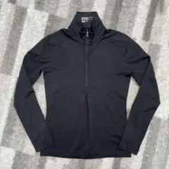 ナイキゴルフ　裏起毛　ハーフジップ長袖ゴルフシャツ　Sレディースゴルフウェア　黒