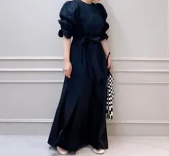 LINEN BALLOON SLEEVE MAXI DRESSのサムネイル