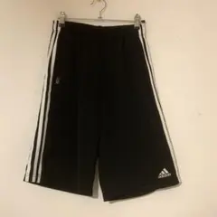 adidas 3本ライン ブラック ハーフパンツ ジャージ