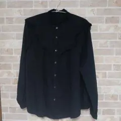 AMERICAN HOLICフリル付きブラックボタンシャツ