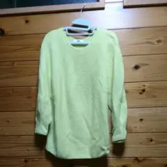 ユニクロ ニットセーター 黄緑 L