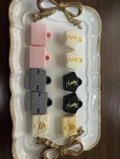 ロゴハンドバック型デコパーツ10点セット