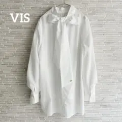 【VIS 】2WAY✨ボウタイブラウス ふんわりカウス袖 ゴールドチャーム付