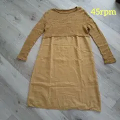 45rpm七分袖ワンピース 七分袖シャツワンピース(2colors)（青・白）春/秋 ふんわり