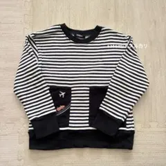 kladskap 刺繍　電車　ボーダー　トレーナー　110