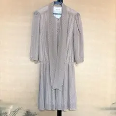 nano universe ナノユニバース ドット柄 七分袖 ワンピース