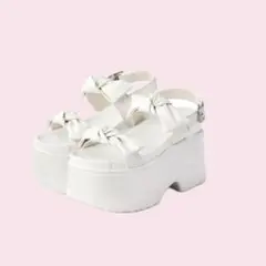 grl 厚底サンダル　白　リボンのサムネイル