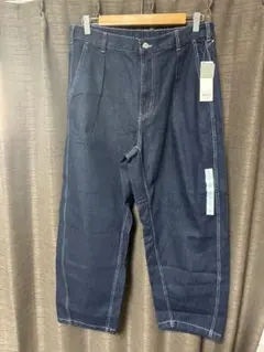 GU デニムカーブタックパンツ L