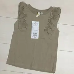 カーキ フリル Tシャツ 95