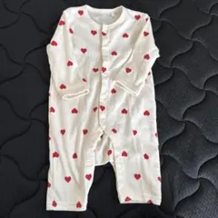 カバーオール　ハート柄　60〜70