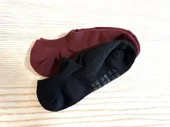 黒と赤のくるぶしソックス 2足セット