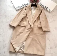 【らきぱぴ様】★マックスマーラ 最高級白タグ カシミヤウールコート 40 XL