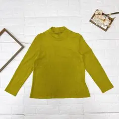 LOBJIE ロブジェ ハイネック 長袖 ニット トップス ライトグリーン