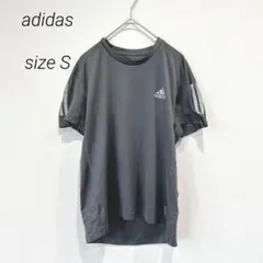 アディダス adidas スリーストライプス 半袖Tシャツ S グレー