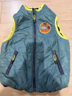 DOUBLE.B グリーンダウンベスト 星柄裏地