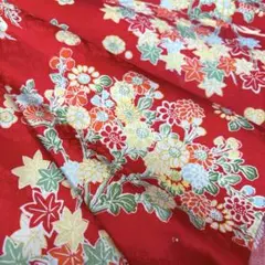 時代 古布 江戸 縮緬 半襦袢 袖無 金刺繍 アンティーク着物 正絹 リメイク アンティーク着物 江戸縮緬着物(正絹古布、和服)(R-041144