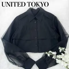 極美品 人気 UNITED TOKYO オーバーレイレイヤーシャツ ブラックのサムネイル