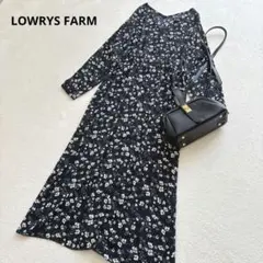 ローリーズファーム　小花柄シアーロングワンピース　ウエストゴム　M s3757