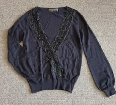 BODY DRESSING Deluxe ビジューニットセーター M ブラック