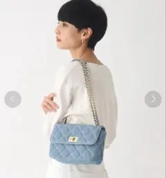 【新品】オペークドットクリップ　2wayキルティングチェーンミニショルダーバッグ