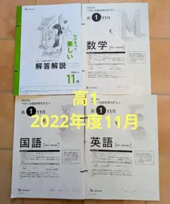 ベネッセ総合学力テスト（進研模試）英数国、解答解説一式　2022年度高1　11月