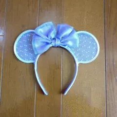 Disney ミニーマウス カチューシャ レース ラベンダー