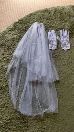 ウェディングベールと手袋セット