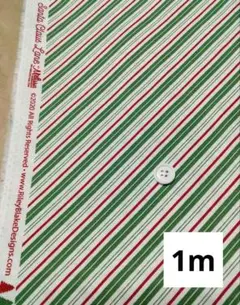 USAコットン　ストライプ柄　クリスマスカラー　　1m