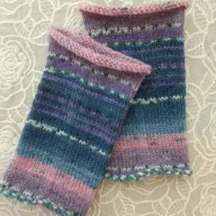 手編みリストウォーマー☆ベリースムージー