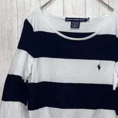 【人気・定番】ラルフローレン スポーツ ボーダー ロンT ポニー刺繍 M