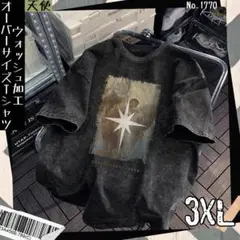 ウォッシュ加工 オーバーサイズTシャツ 天使 3XL ヴィンテージ 半袖