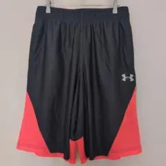 UNDER ARMOUR バスパン ハーフパンツ メンズLGダボ 黒×赤 バスケのサムネイル
