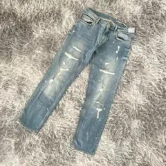 『ZARA WOMAN』　デニムパンツ　ジーパン　ジーンズ　スキニー　ダメージ