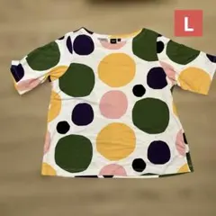 マリメッコ×ユニクロ　半袖Tシャツ カラフルドット柄　Lサイズのサムネイル