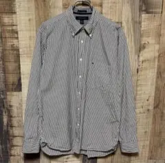 ☆*様 トミーヒルフィガー ボタンダウン 長袖シャツ ストライプワンポイントロゴ