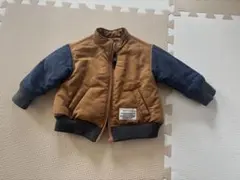 ブラウン ネイビー ジップアップジャケット 80