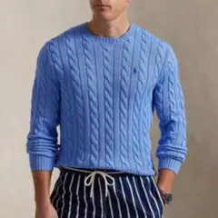 Polo Ralph Lauren ケーブルニットセーター ライトブルー