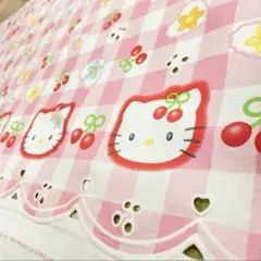 【ラスト】KTK:サンリオ　カーテン生地　のれん　ハローキティ　　生地　国産