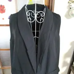 SHEIN ロングベスト ジレ ブラック Lサイズ