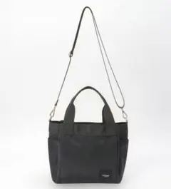 撥水ナイロン ブラック 10ポケット 2WAY トートバッグ