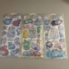 【正規品】キラキラウォーターinシール　３枚セット ⭐︎シマエナガ•ペンギンなど
