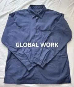 グローバルワーク アーバンデニムシャツ+WARM ネイビー Mサイズ