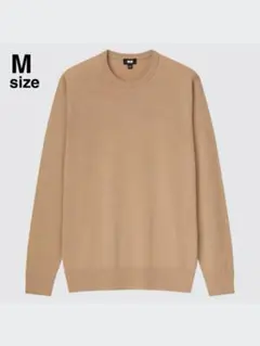 エクストラファインメリノクルーネックセーター（長袖）ベージュ