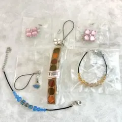 アクセサリー 未使用 ネックレス ブレスレット ストラップ ビーズ 花モチーフ