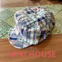 ミキハウス　ベビー帽子　リバーシブル　キャップ　0〜1歳　薄手　ゴム付き