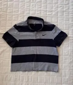 Nike ストライプ ポロシャツ グレー/ネイビー