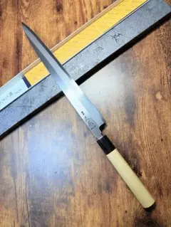 森本光一作 刺身 柳刃 青二鋼 紋鍛錬 尺 包丁 紫檀白水牛八角柄 - メルカリ